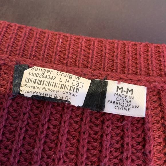 Urban Outfitters blue maroon colorblock knit v neck sweater size Medium - Picture 8 of 10